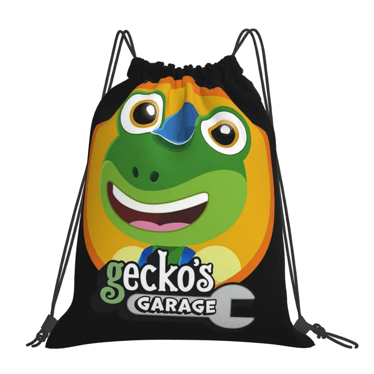 Kids Garage Geckos Backpacks Casual Portable Drawstring Bags Drawstring Bundle Pocket Storage Bag Book Bags For Travel School