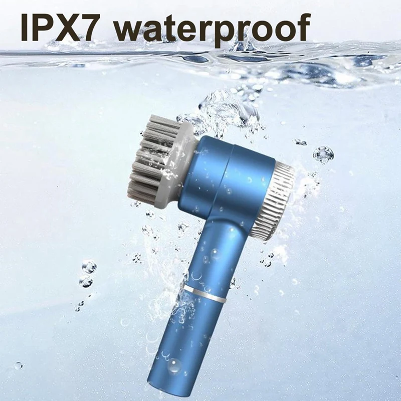 Power Cleaning Brush With 5 Heads & 3 Speeds Electric Scrub IPX7 Water Proof Multifunctional Portable Cleaning Brush