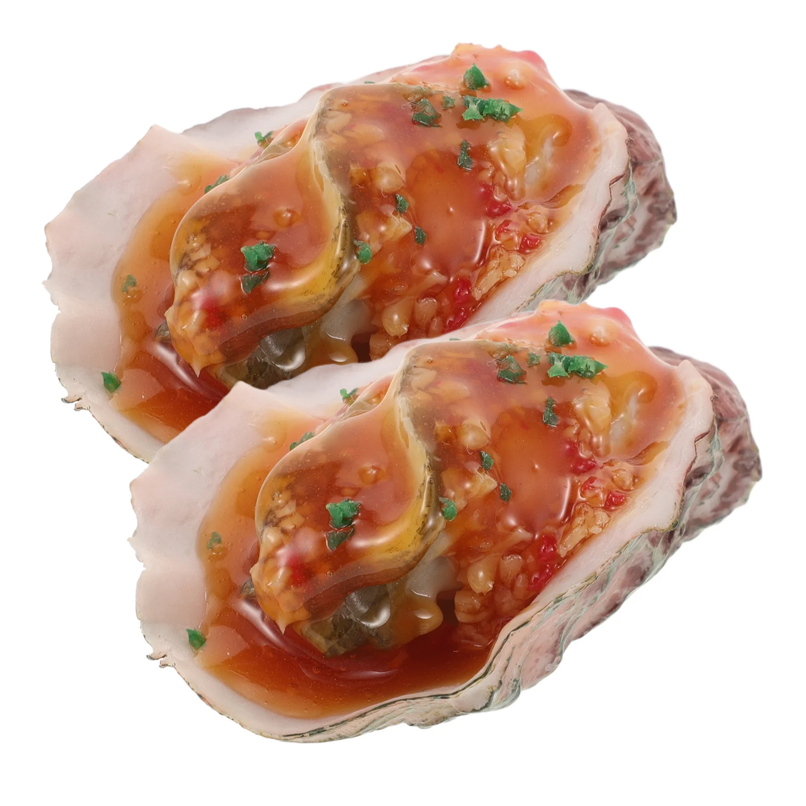 2pcs Artificial Shellfish Seafood Oysters Model Restaurant Cabinet Display Props Food Sample Display Prop Fake Oysters Artificia