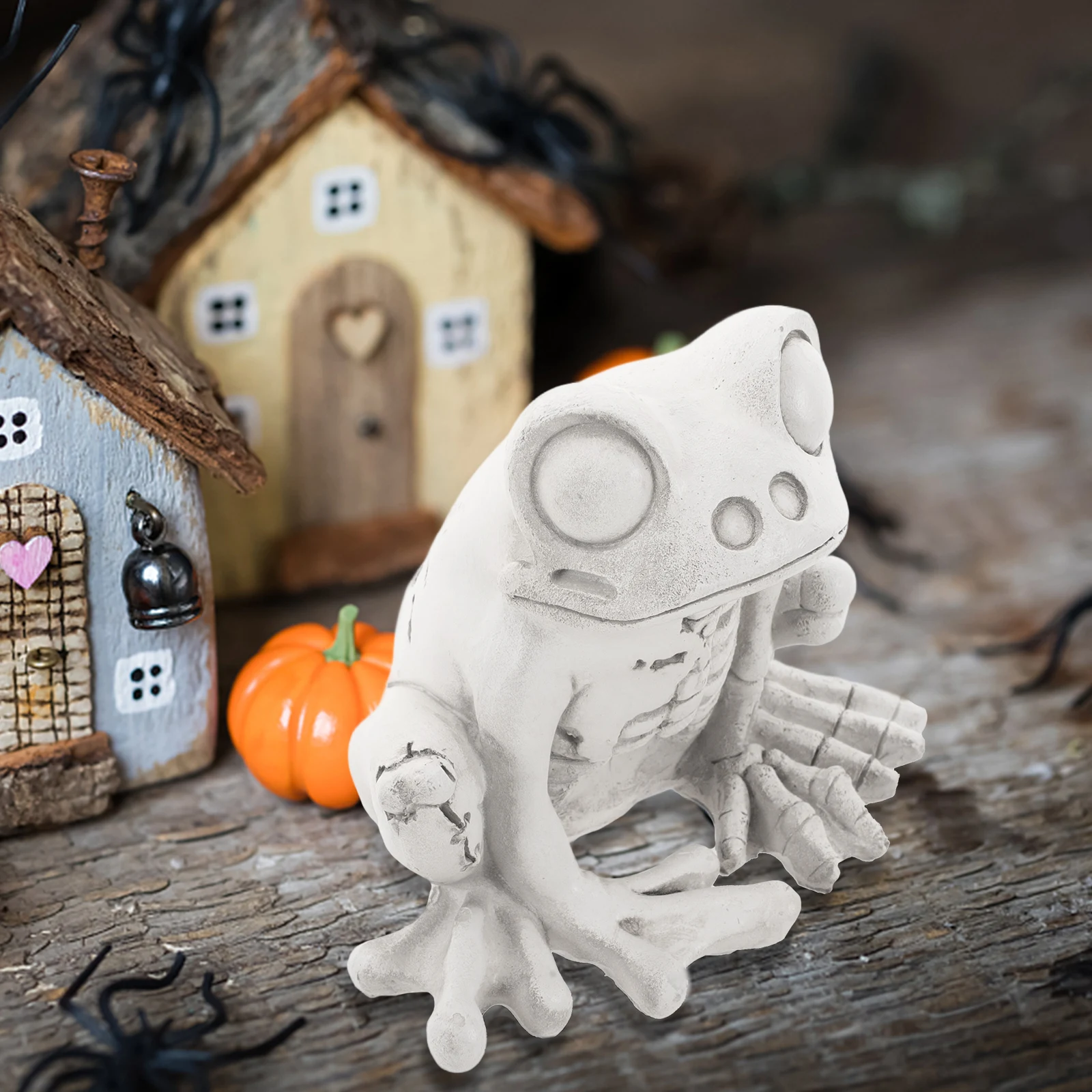 

Frog Ornament Halloween Decor for Office Goth Room Indoor Statue Decoration Beige Decorations