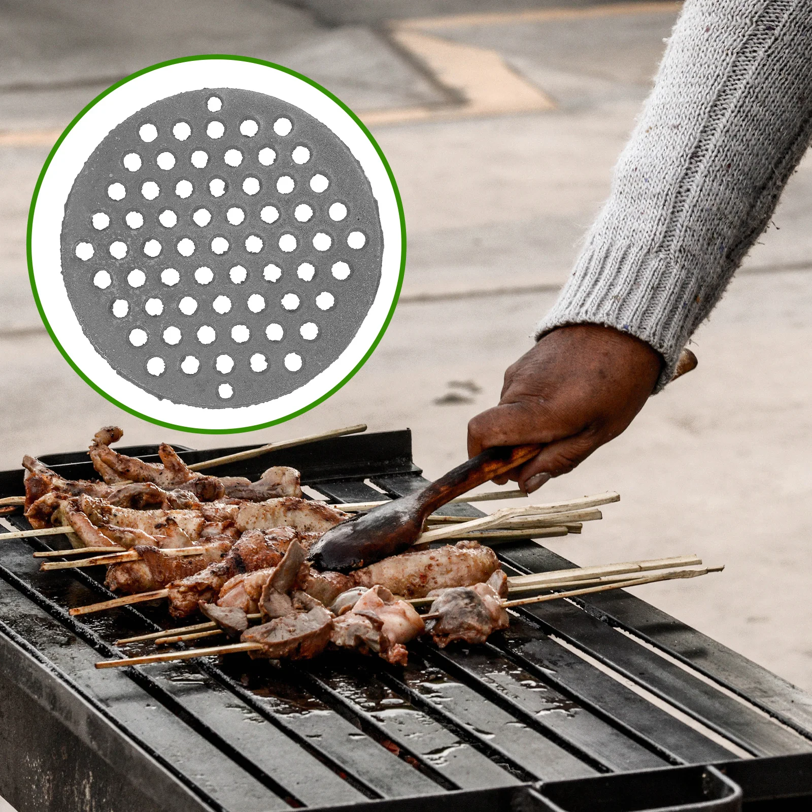 

Iron Grill Grate Heavy Duty Bbq Grilling Mesh Outdoor Campfire Cooking Net Barbecue Grill Replacement Accessory