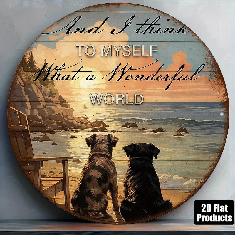 2D Flat - 【2D Flat】 2D Flat - [2D Flat] 1pc a 2D Flat Printed Metal Iron Sign Measuring 7.87X7.87inch, Featuring a Vintage Desig