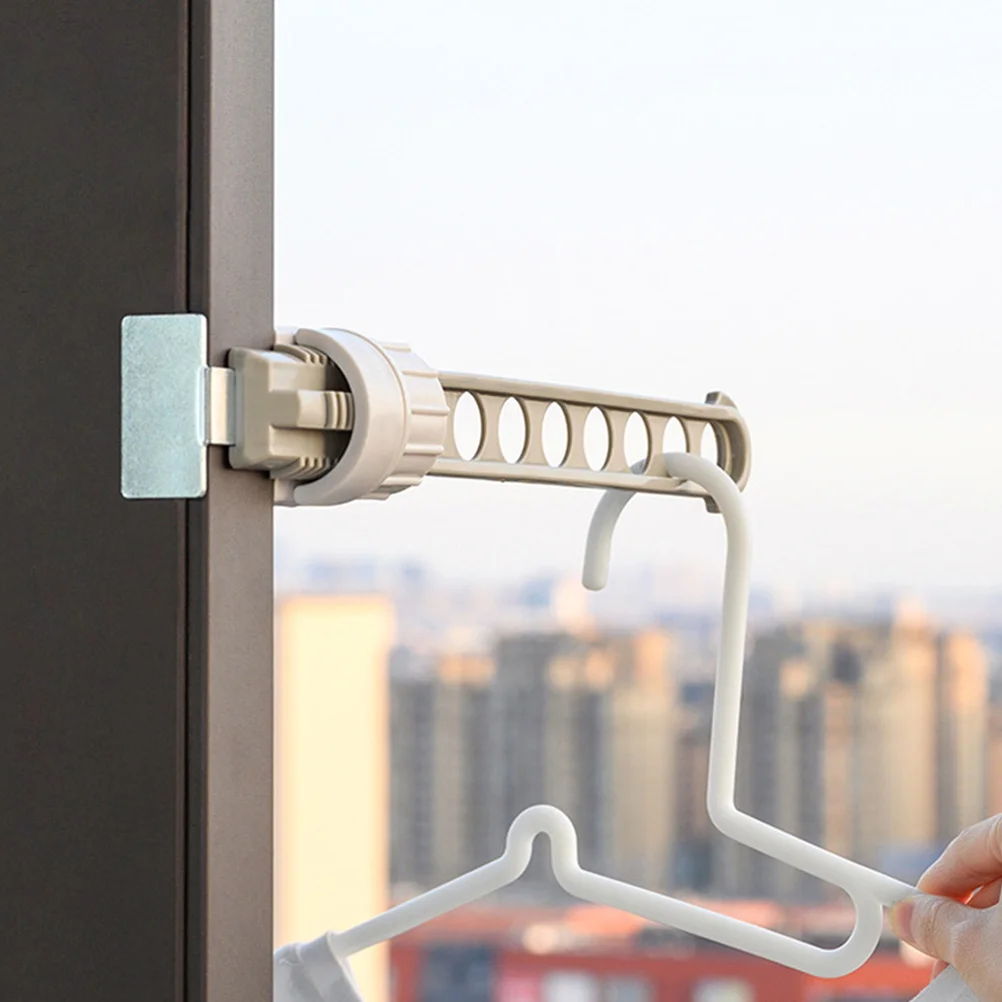 

2pcs Rack 8 Holes Retractable Punch-Free Retractable Clothes Rack Clothes Hanger For Travel Window Indoor Outdoor Use