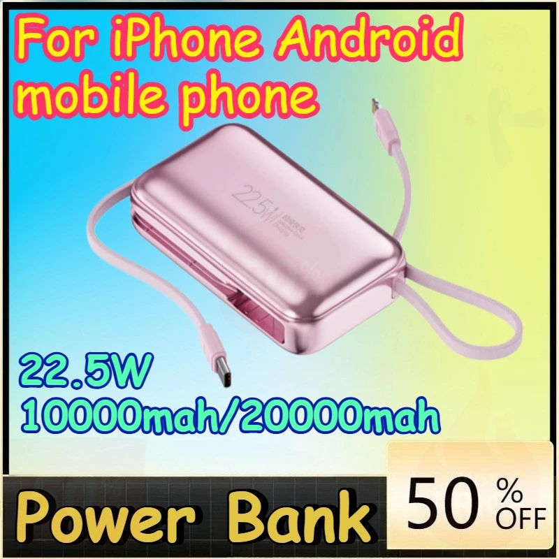 

22.5W 10000mah/20000mah Power Bank Portable in With USB C Cable External Spare Battery Pack for iPhone Android mobile phone