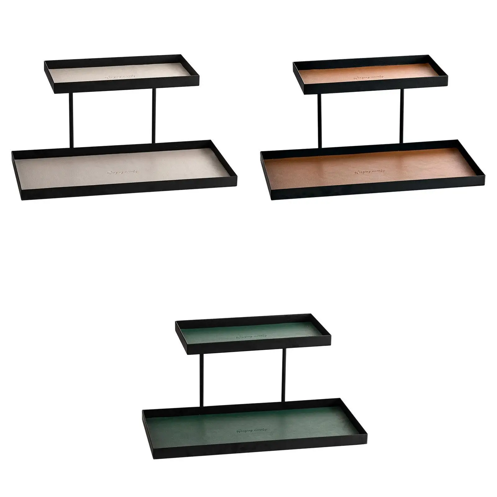 

Double Layer Vanity Organizer Tray Dresser Tray for Entryway Countertop Home