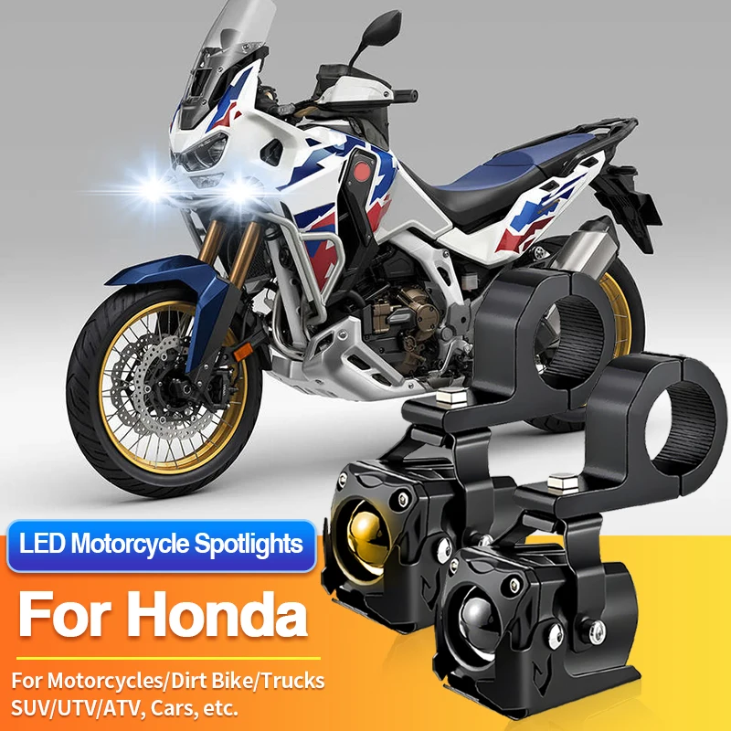 

1/2PC LED Motorcycles Headlight 2 Color Spotlight Truck ATV for Honda CBR1000RR-R/CGL125/CRF50F/CRF110F/CRF125F/CRF125FB/CRF150R