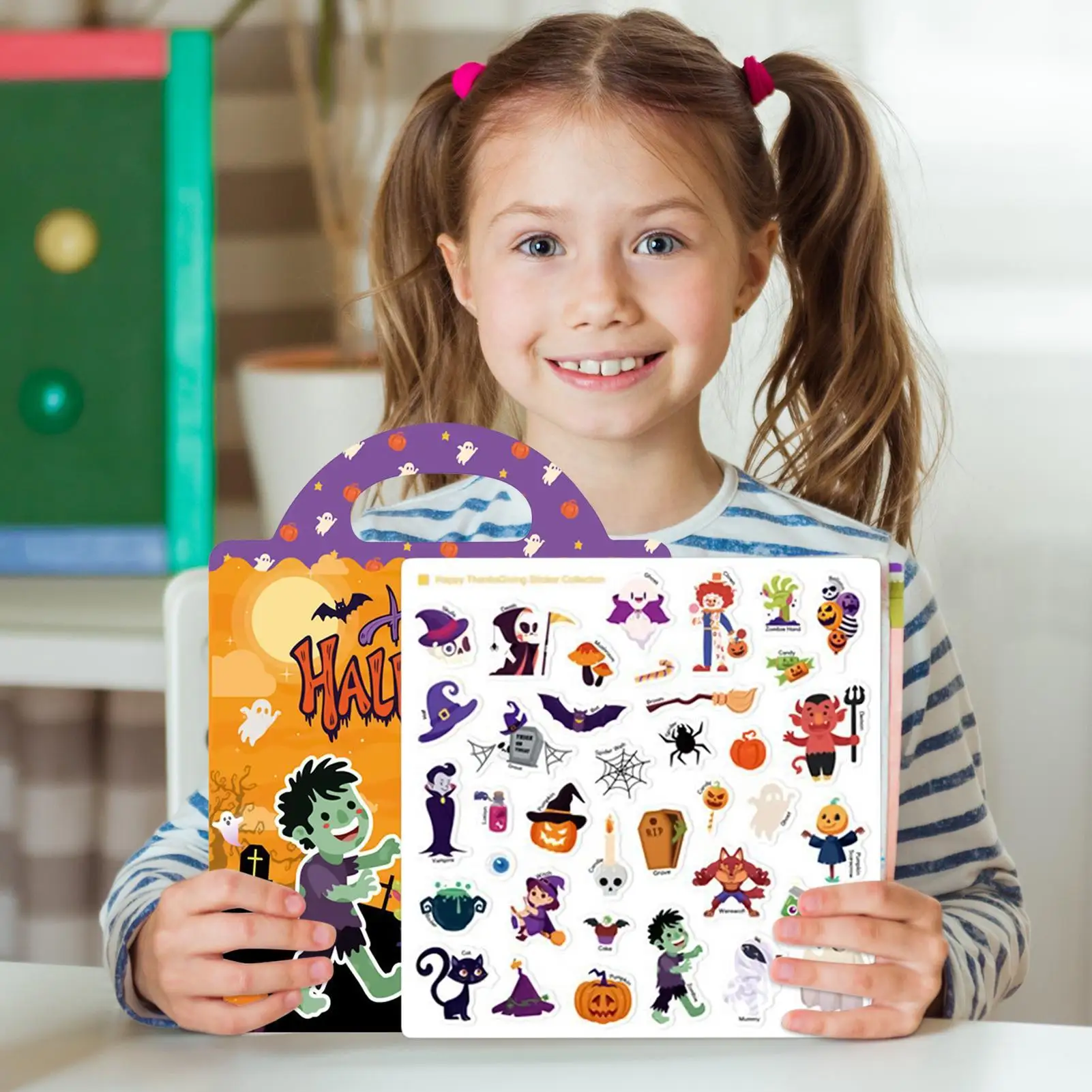 Sticker Book Halloween Creative Sticker Book For Kids Toys Crafts Activities For Aged 3-6 Girls Children Classroom Trip Airplane