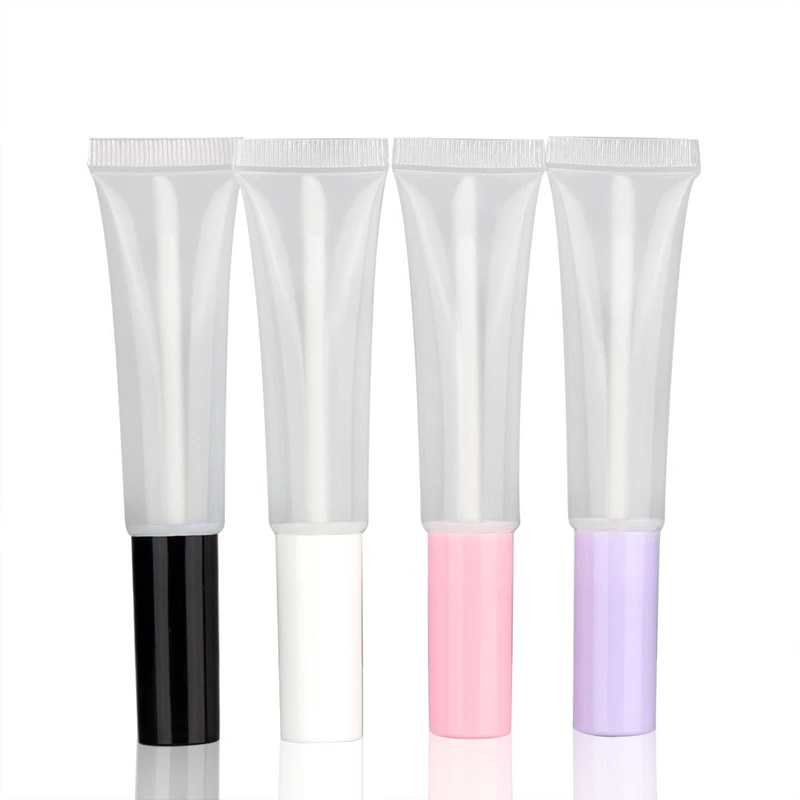 10 / 20 / 30 pcs Lip Gloss Squeeze Bottles Containers Soft Tube 15ml with Pack Box Wholesale Custom Logo Empty Lipgloss Tubes