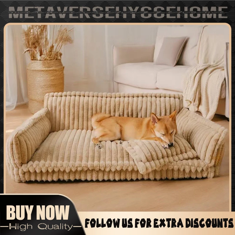 

New Dog Couch Bed Soft Comfortable Pet Sofa Beds with Nonslip Bottom Detachable Polyester Plush Cat Nests Customize Pet Supplies
