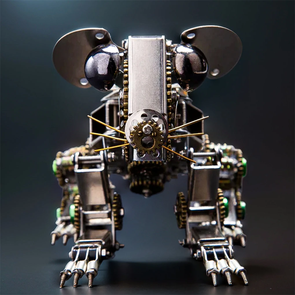 525PCS DIY 3D Mouse Metal Mechanical Puzzle Easter Mouse Assembly Animal Model Kit  model lover gift