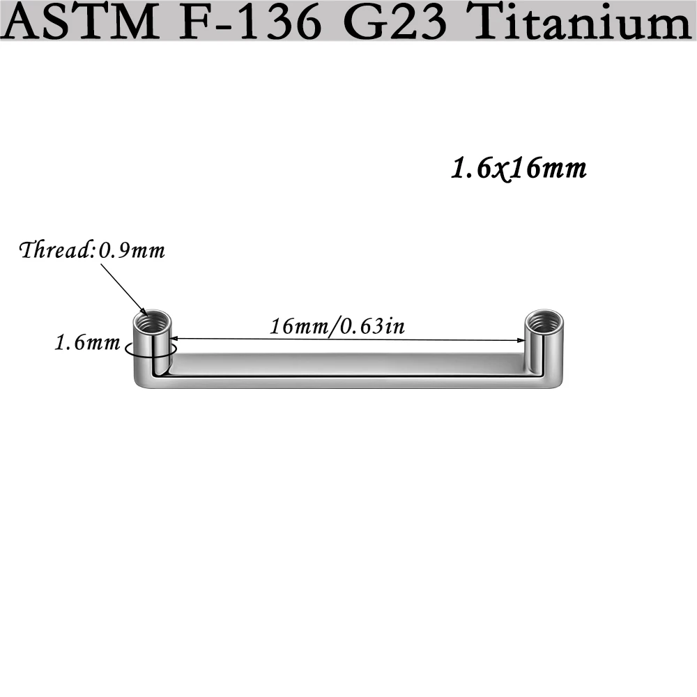 G23 Titanium Surface Piercing Double Threaded Dermal Anchor