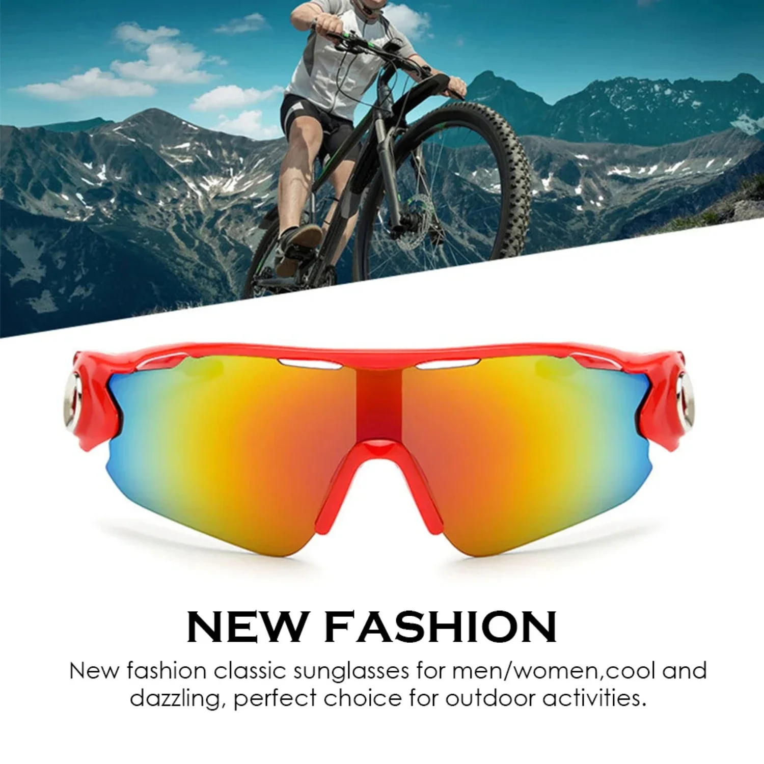 Large Square Frame Outdoor UV400 Cycling Sunglasses MTB Bike Shades Bicycle Sunglass Sport Running Bike Riding Sun Glasses