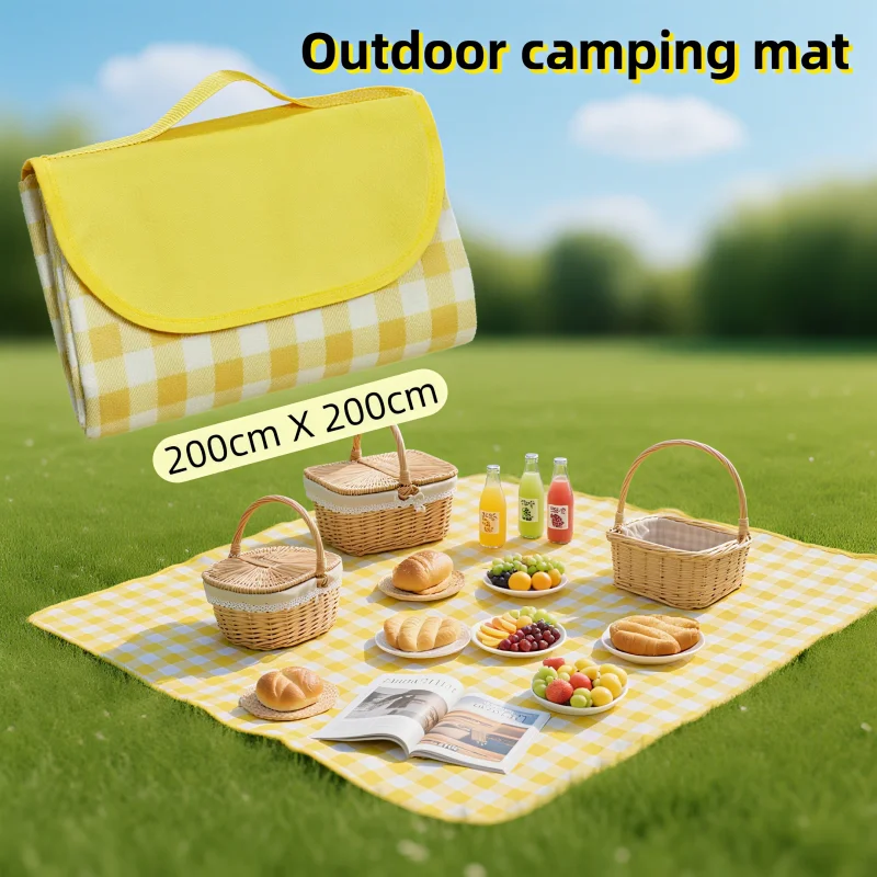 

Picnic Mat Waterproof Moisture Proof Portable Foldable Handbag Oxford Cloth Nature Hiking Beach Travel Outdoor Camping Equipment