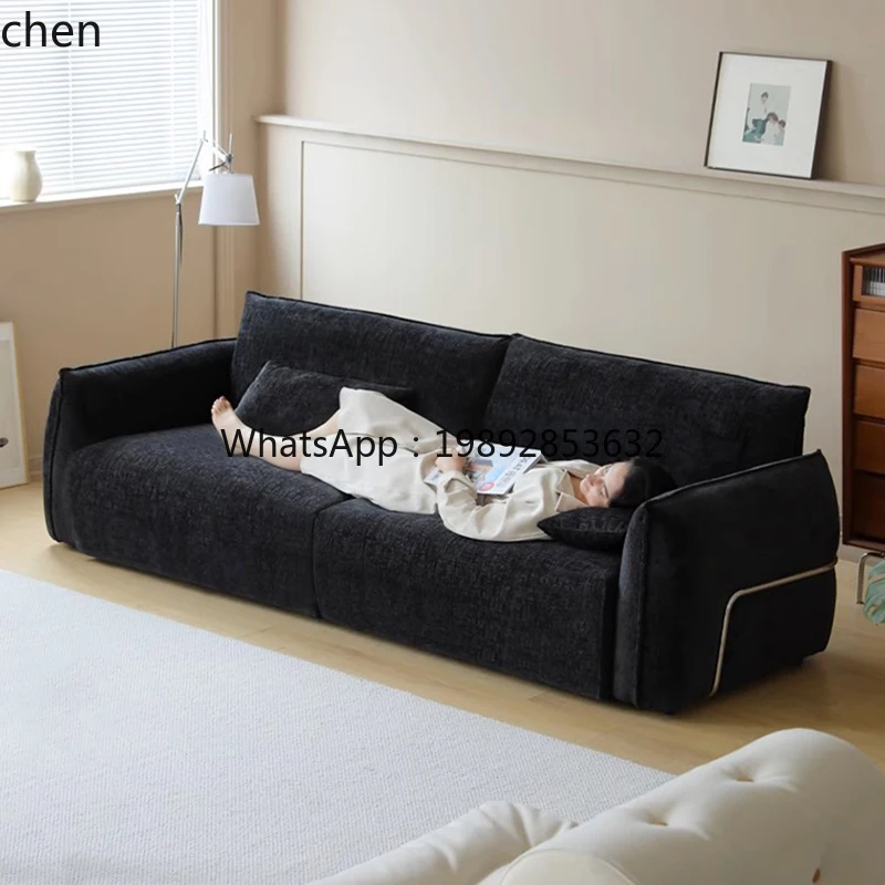 

light luxury double three-person straight row lamb wool fabric sofa small apartment living room antique new model
