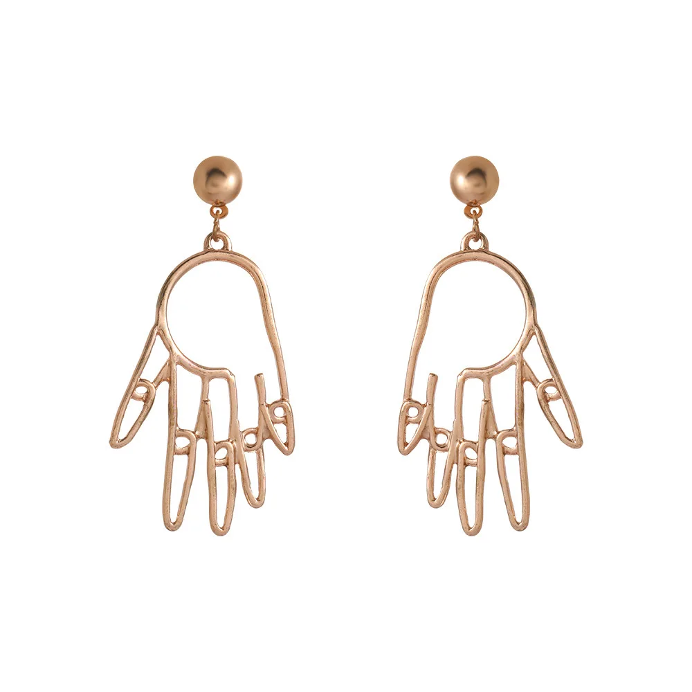 Personalized Earrings Minimalist Facial Palm Hollow Earrings Accessories Fashion Party Wedding Jewelry Gift ﻿