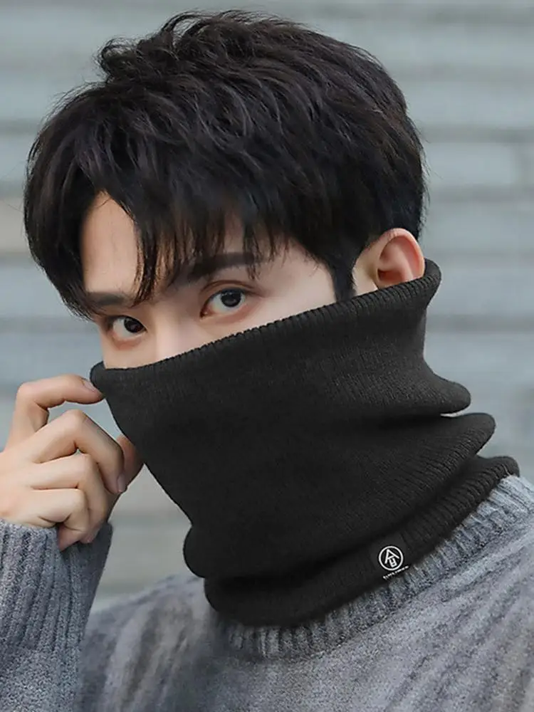 AliExpress Fashion Soft Knitted Neck Warmer Sports Scarf Women Men Face Cover Winter Skating Running Hiking Scarves Thick Cold-proof Collar