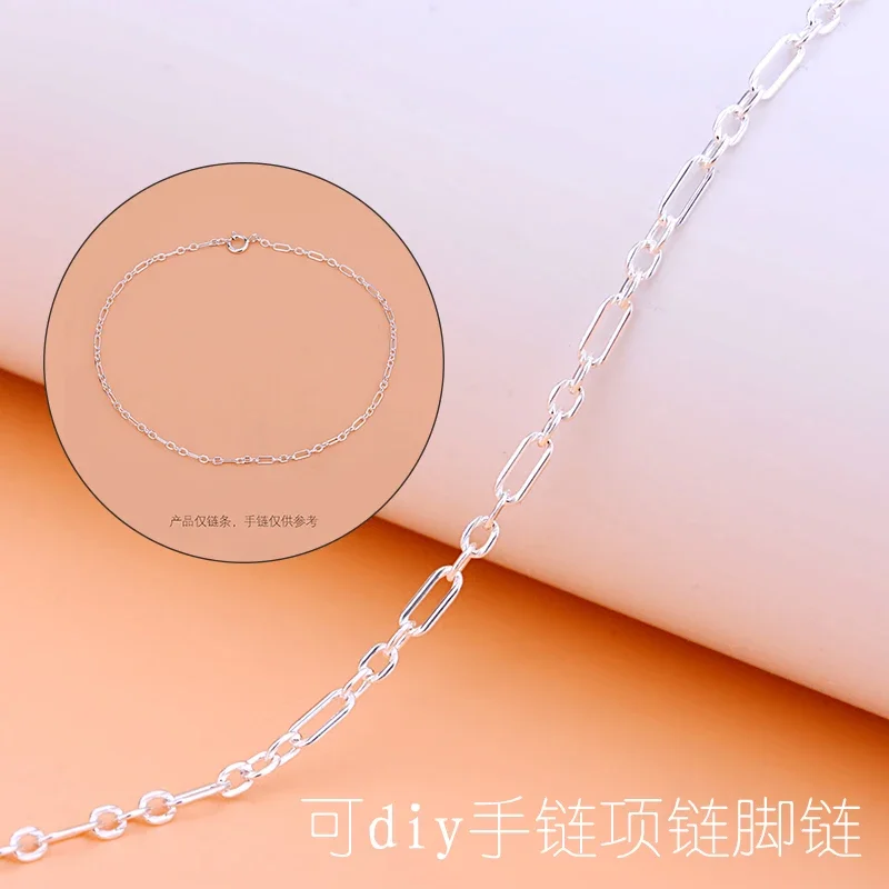 925 sterling silver semi-finished loose chain cross chain handmade DIY production bracelet necklace anklet accessories