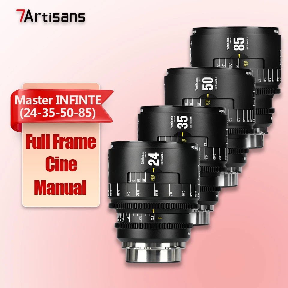 7artisans INFINTE Full Frame 24mm 35mm 50mm 85mm 105mm T2.1 16mm T2.5 135mm T2.4 Cine Camera Lens voor Fotografie EF PL-mount