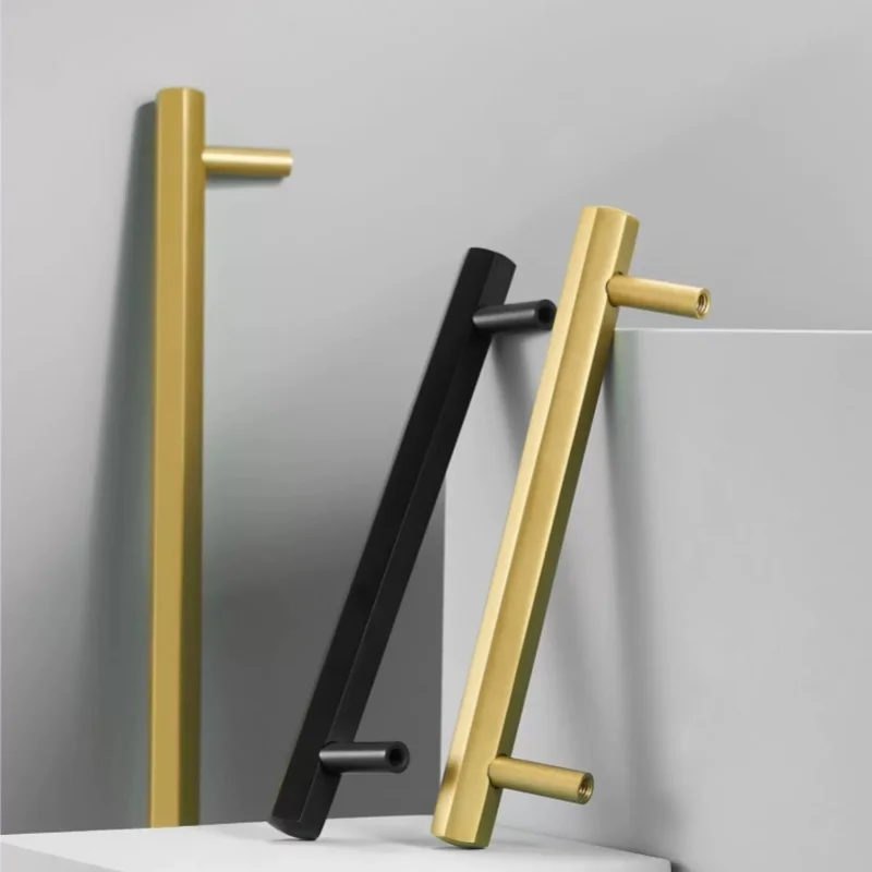 Creative Hexagonal Kitchen Cabinet Handles Cupboard Door Pulls Closet Furniture Knobs Black Gold Kitchen Drawer Handles