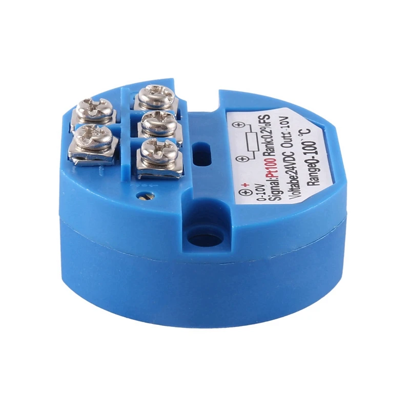 5X PT100 Type To 0-10V 0-100 Degree RTD Input 0-10 A Output DC24V Thermal Resistance Temperature Transmitter