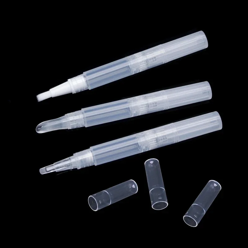 1/2/3/5pcs Transparent Twist Nail Twist Pens Empty Transparent Nail Oil Pen with Brush Cosmetic Container Pen Lip Gloss Tubes