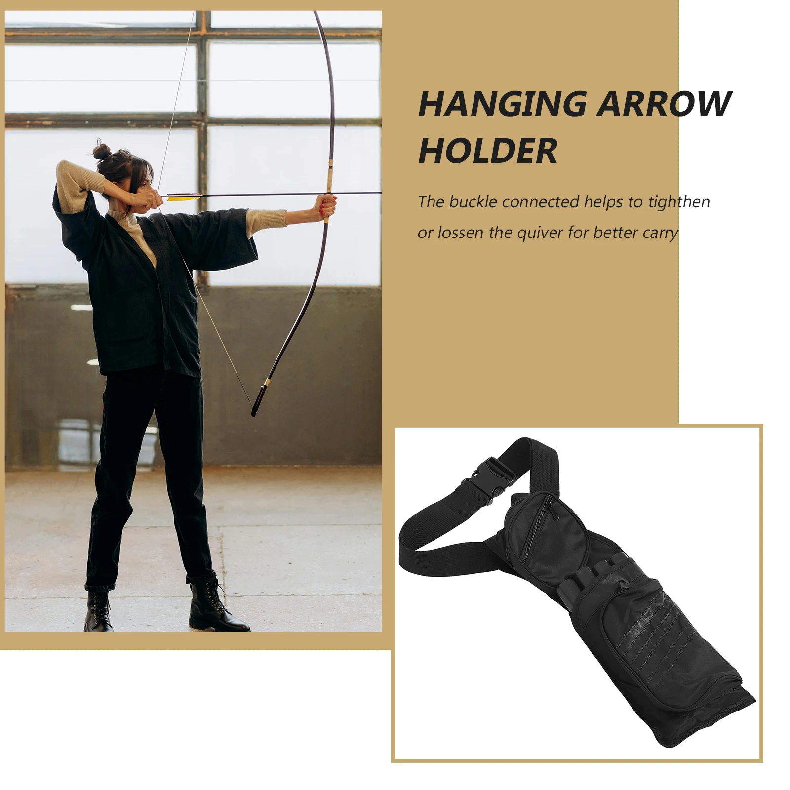 

Arrow Cylinder Short Type Bow Arrow 3 Pipes Large Capacity Waist Bag Holder for Archery Outdoor Hunting Camouflage