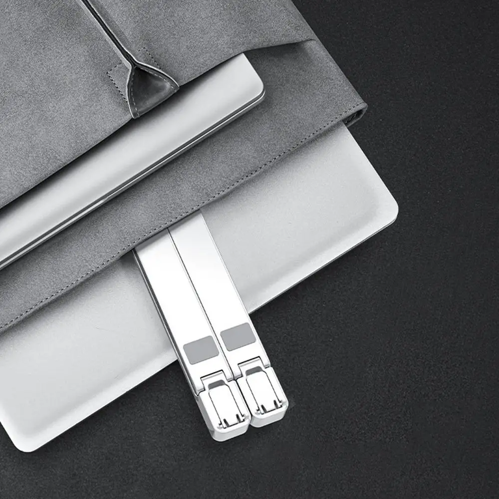 

Складная охлаждающая подставка для ноутбука с охлаждающим вентилятором, регулируемая высота, настольный кронштейн для крепления планшета с держателем для телефона, подставка для ноутбука