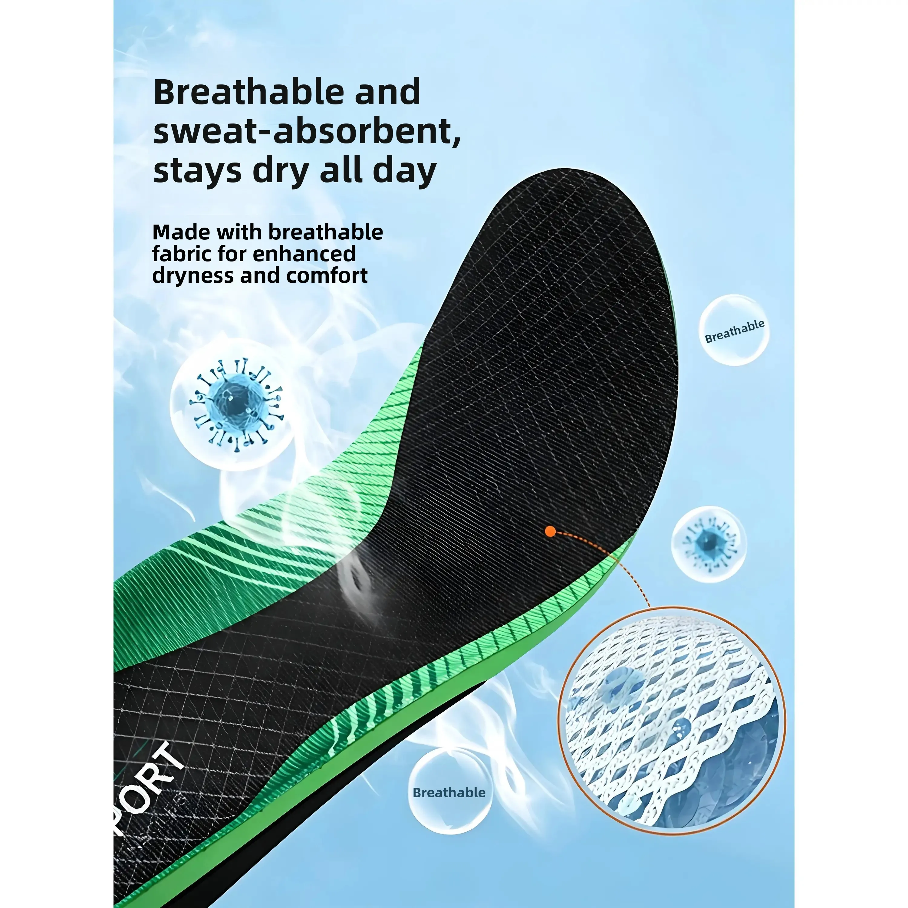 Arch Support Shoe Inserts Men Women Sports Shock Absorption Long Standing Prevention Foot Pain EVA Material Arch Support Pad