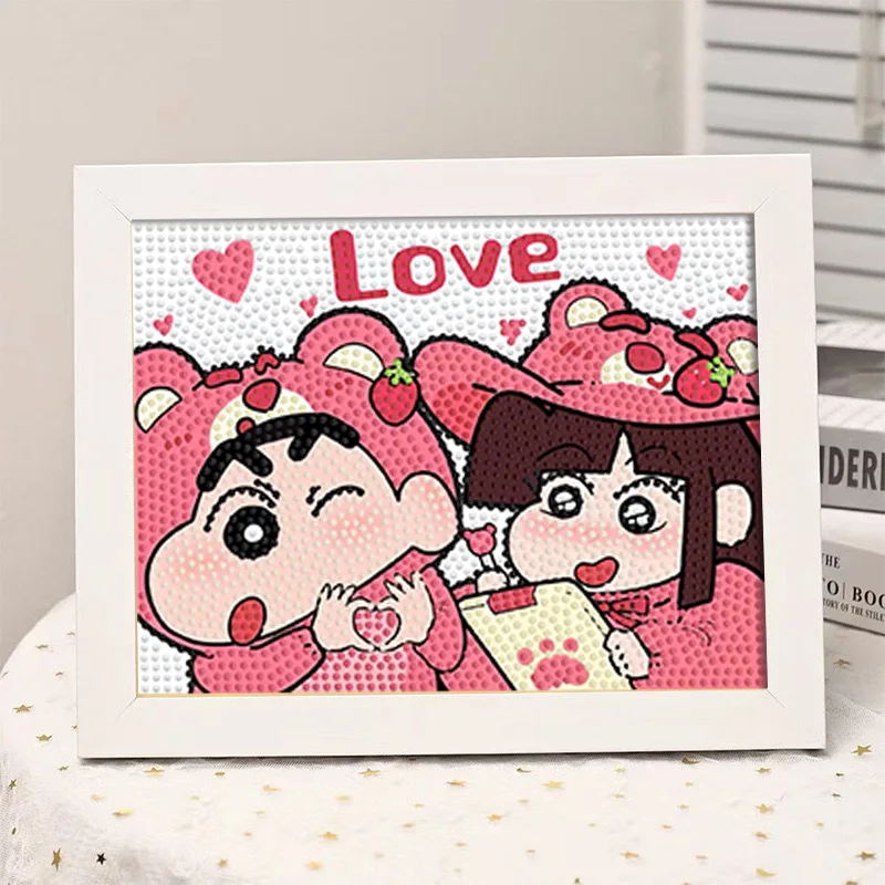 Leuke Cartoon Crayon Shin Nieuwe Handgemaakte Diamant Schilderij Diy Diamant Sticker Decoratie Paar Cadeau