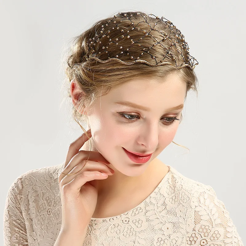 Trendy Style Pearl Headband Baroque Hairband Princess For Women Party Pageant Bridal Wedding Hair Accessories Jewelry Headband