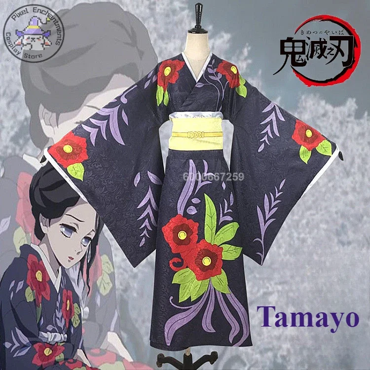 Kimetsu no Yaiba Demon Slayer Anime Costume Tamayo Cosplay Clothing Kimono for Women Halloween Christmas Party Outfit