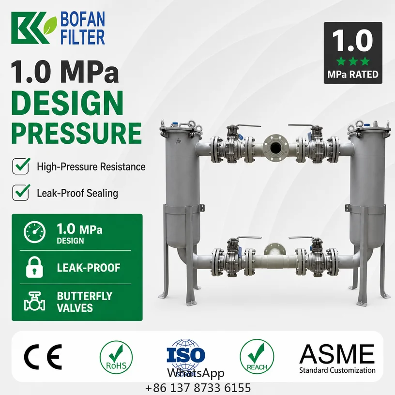 Stainless Steel Duplex Bag Filter Housing For Oil And Fuel Industry With Corrosion Resistance