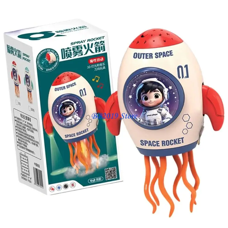 Q0KB Máy phun đồ chơi tàu vũ trụ được kích hoạt bằng chuyển động Máy chiếu xoay Máy chiếu đồ chơi khiêu vũ Cung cấp bữa tiệc