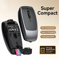 Card Reader Mini Wireless Bluetooth Mouse Mute Key Super Compact Mause Type-C Rechargeable Silent Portable Mice Office Travel