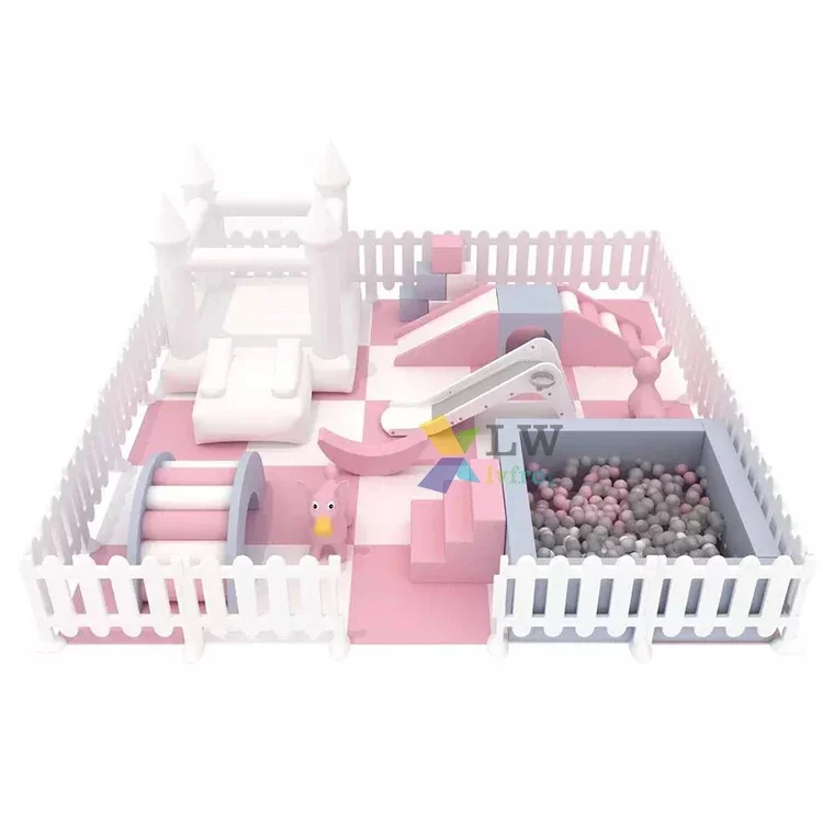 High Quality Soft Play Equipment Girls Package Kids Play Playground Foam Block Toddler Ball Pit with Slide Sets for Party