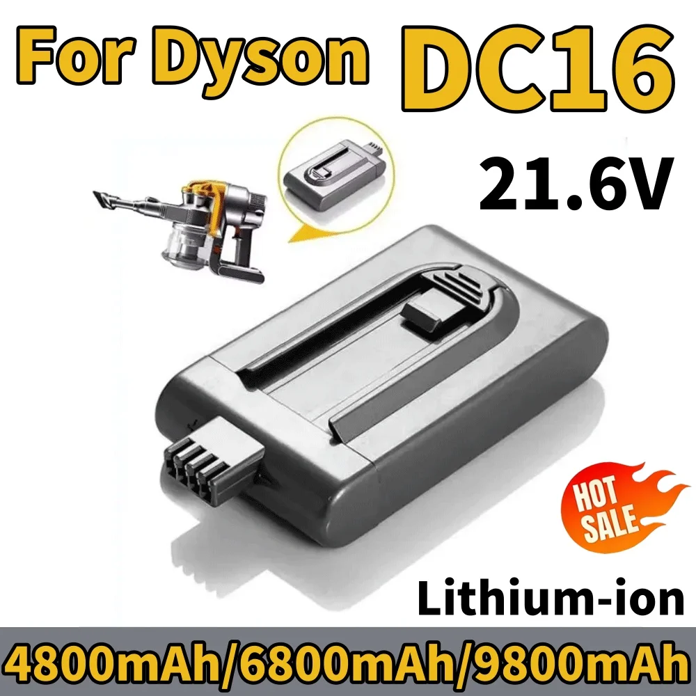 21.6V 4800mAh/6800mAh/9800mAh for Dyson DC16 Battery Replacement, High Capacity Li-ion for DC16 Animal Handheld Vacuum