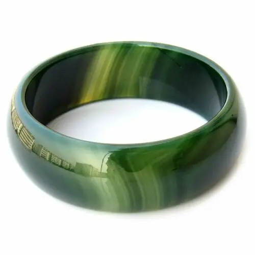 63MM very rare natural grass green agate jade wide bracelet