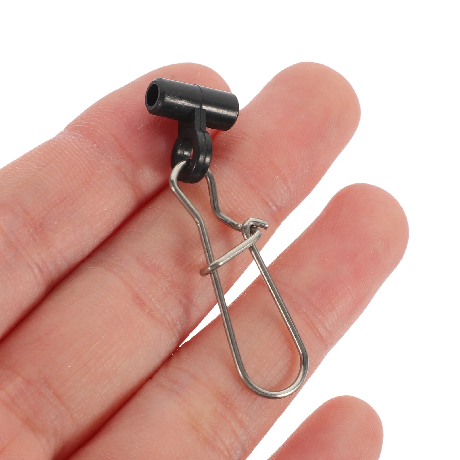 

30Pcs Fishing Hook Connector Snap Clips Stainless Steel Rust Resistant Portable Tiny Duo Lock for Professional Fishing Supply