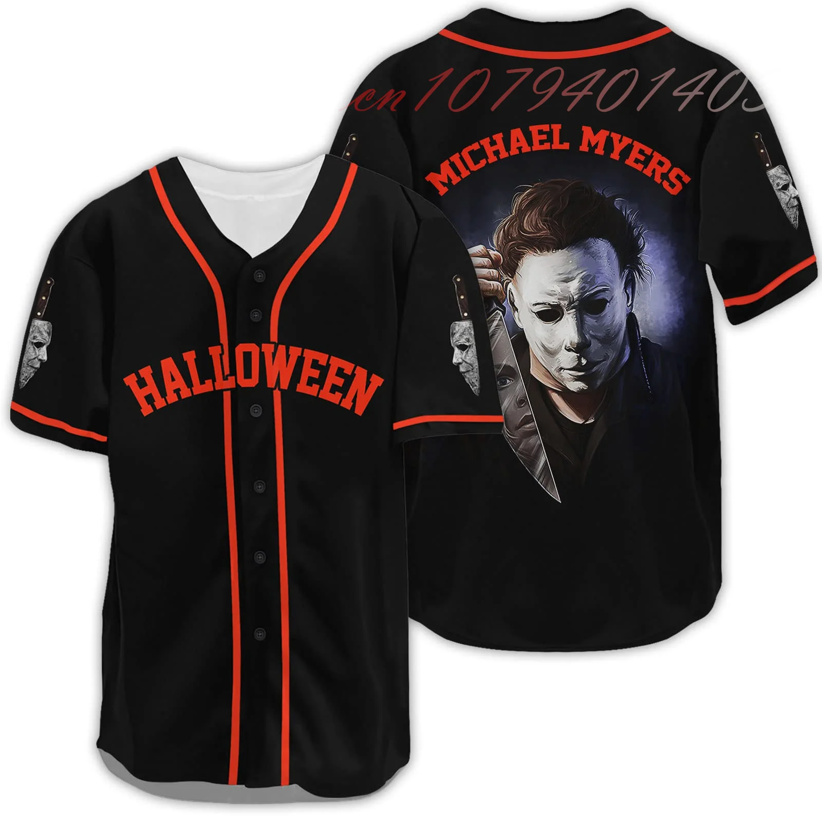 Cute Graphic Baseball Jersey Shirt Cartoon Horror Movie Character Funny Baseball Jersey Shirt Gift for Men Women Kids 0-14 Years