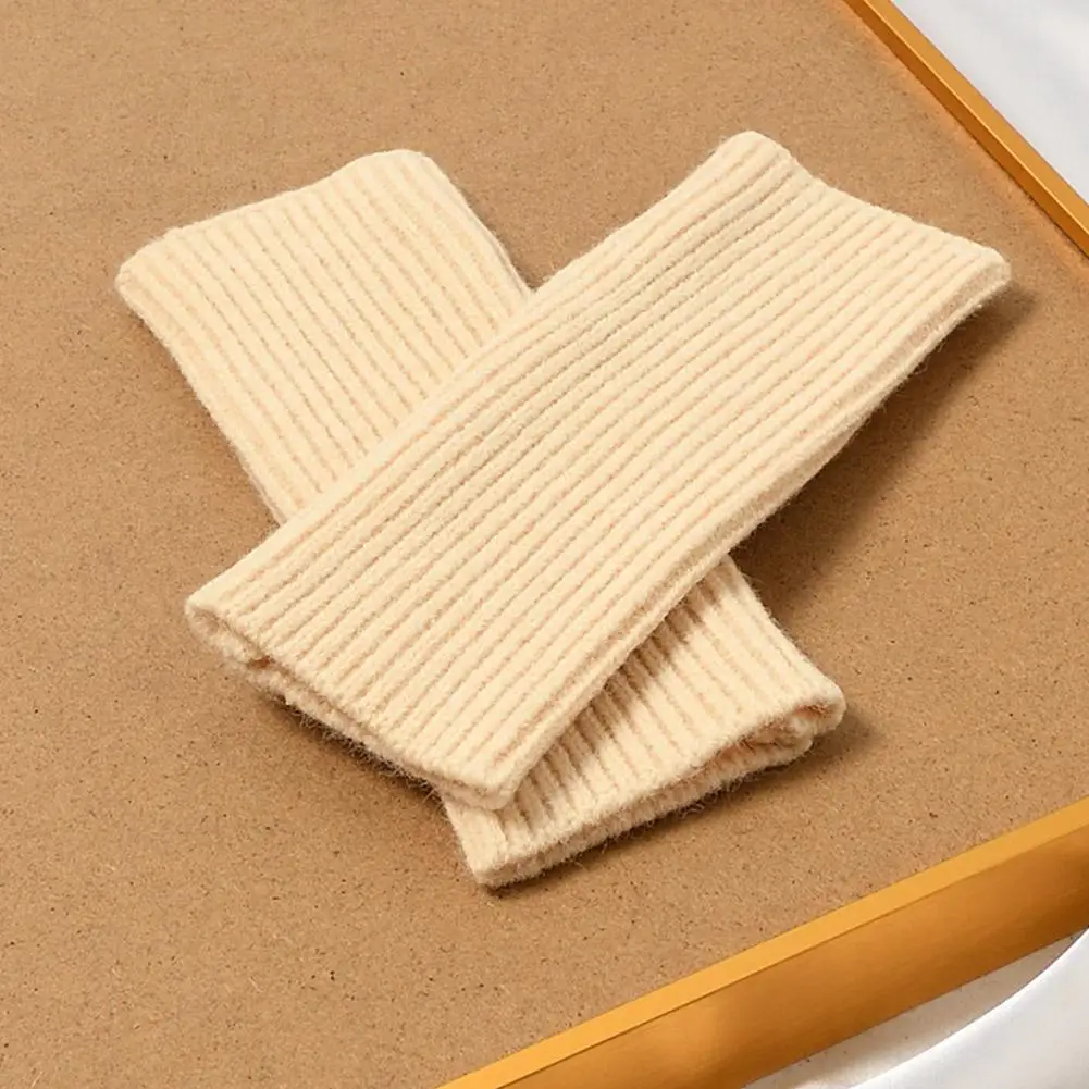 Half Finger Gloves for Women Winter Soft Warm Wool Knitting Arm Gloves Soft Warm Half Finger Handschoenen Unisex Mitten Guantes image 2