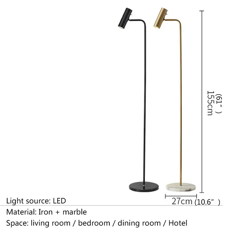 CEDRIC Candeeiro de pé moderno simples LED iluminação em pé mármore sala de estar decoração de quarto