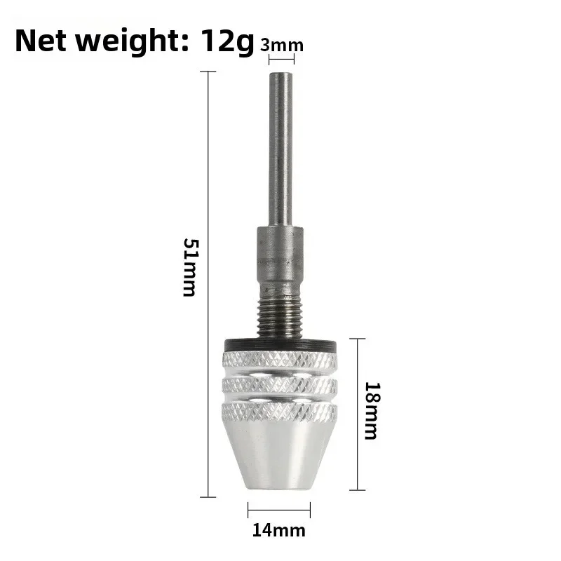 3 Jaw Self Centering Twist Drill Chuck 0.3-6.5mm Quick Change Hex Shank for 3.6V Electric Grinder Woodworking Drill Bit Holder T view 6