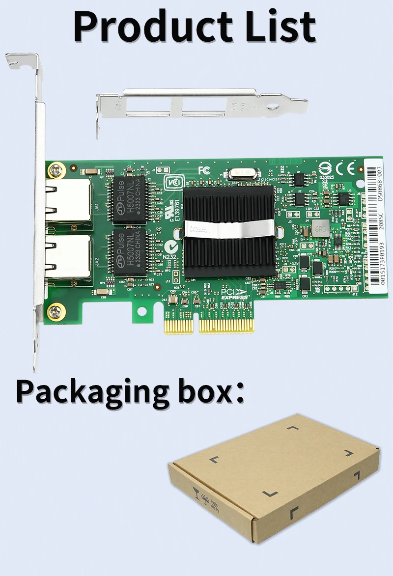 INTEL 82571-T2 PCI-Express ثنائي المنفذ 10/100/1000Mbps جيجابت إيثرنت بطاقة خادم محول NIC تحكم خادم الكمبيوتر #6