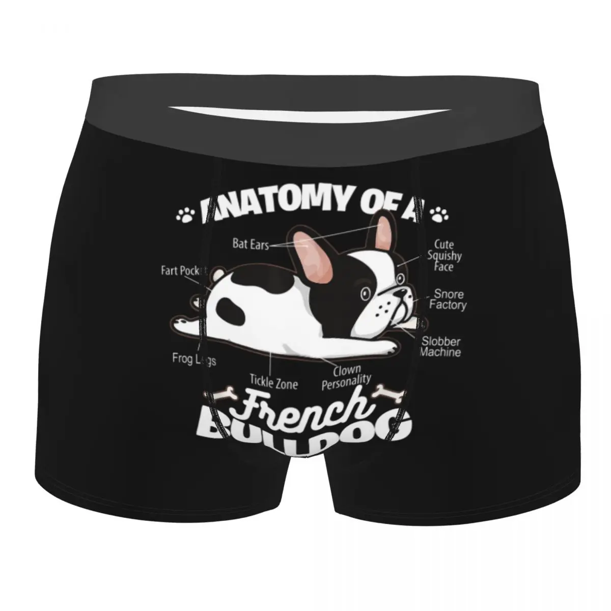 Custom Anatomy Of A French Bulldog Underwear Men Stretch Pet Animal Dog Boxer Briefs Shorts Panties Soft Underpants For Male