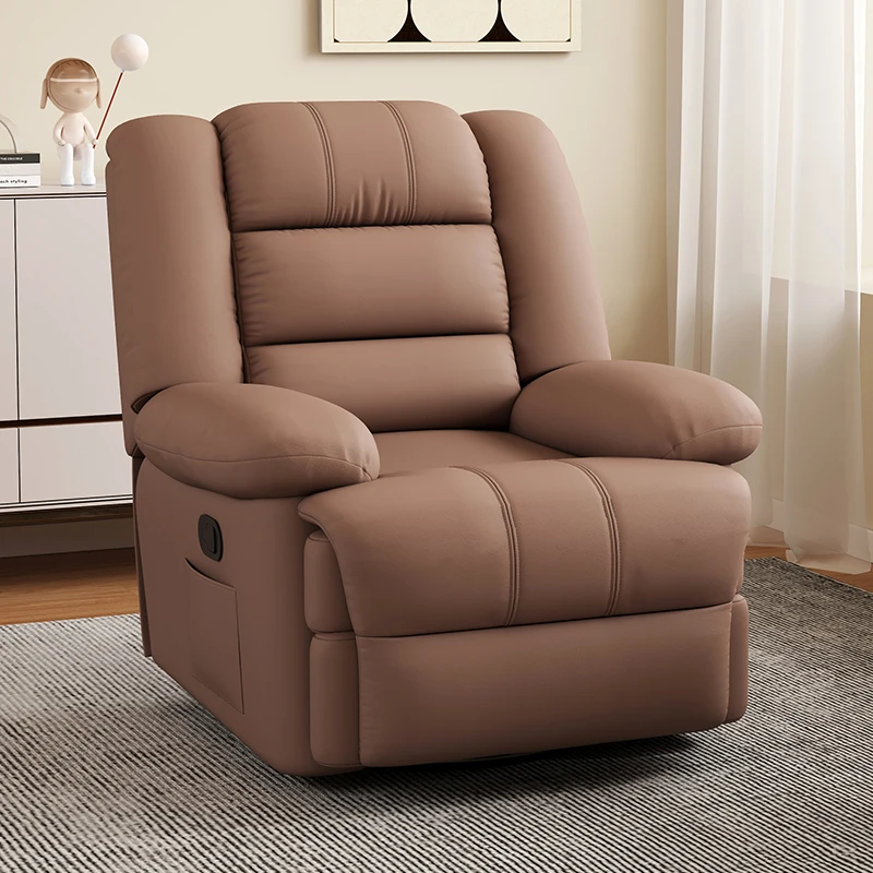 

Cheap Leather Living Room Chairs Brown Gold Accent Design Rocking Chairs Arm Oversized Sillas De Sala De Estar Lounge Furniture