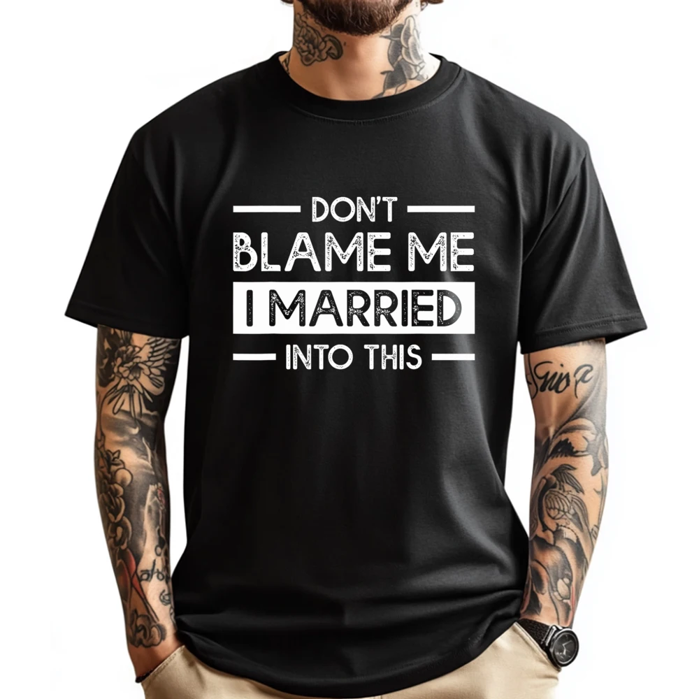 

Don't Blame Me I Married Into This Funny Family Reunion Brand T Shirt Oversize Vaporwave Student Spring Tshirt Illustration