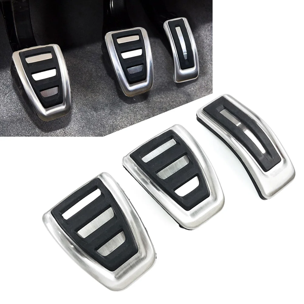 LHD Stainless Steel Car Clutch Pedal Brake Gas Pedals Cover For Audi A4 A5 A6 A7 A8 Q3 Q5