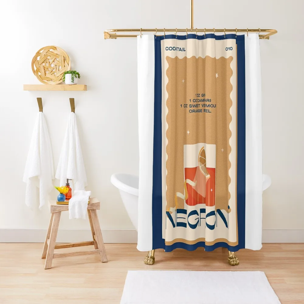 

Negroni Blue Cocktail 010 Shower Curtain Waterproof Shower For Bathroom Transparent Bathroom Shower Bathroom Accessorys Curtain