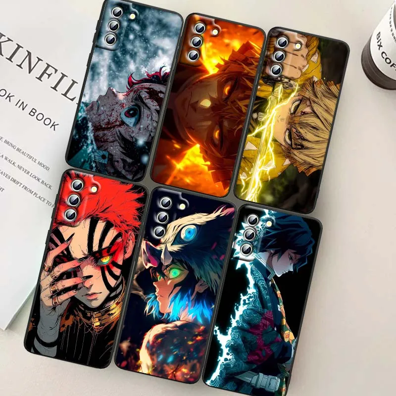 

Anime D-Demon S-Slayer Cool For Samsung Galaxy S25 S24 S23 S22 S21 S20 S10 Ultra Plus FE 5G Black Soft TPU Cover Phone Case