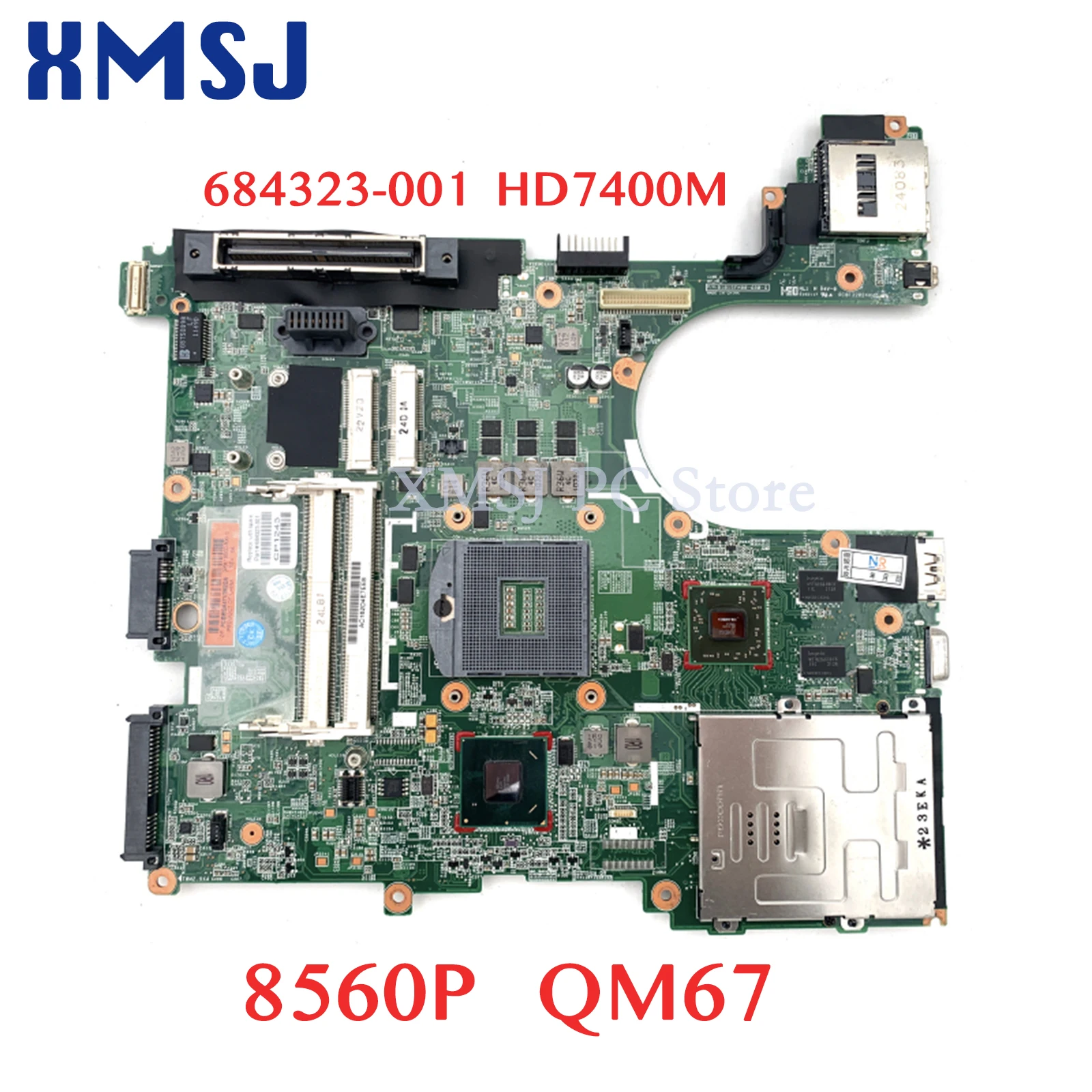 

XMSJ For HP Elitebook 8560P QM67 684323-001 Laptop Motherboard DDR3 HD7400M GPU MAIN BOARD Full Test